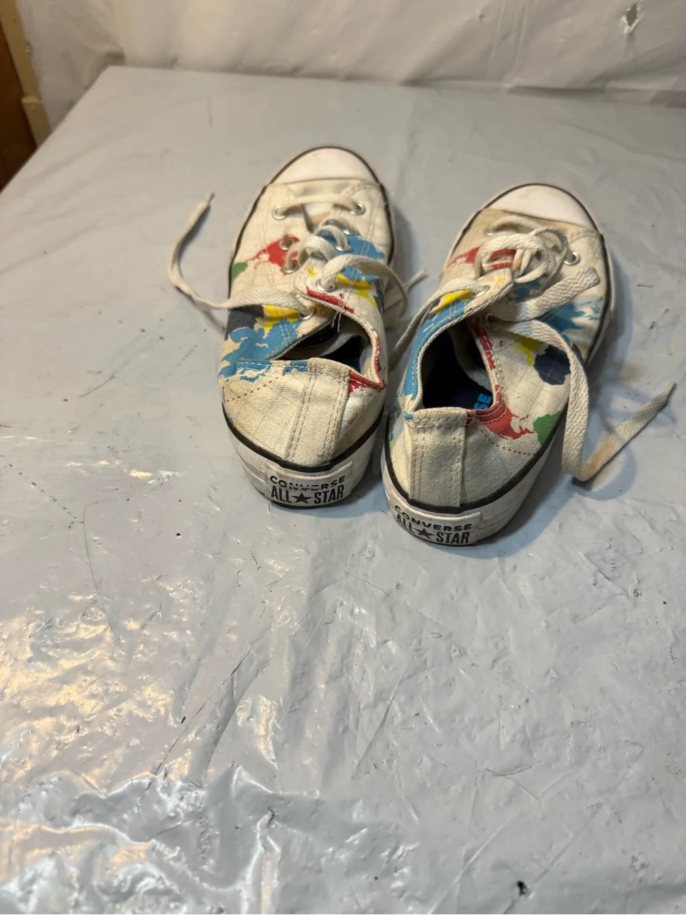 Converse All Star World Map print colorful sneakers Lace Up Shoes size 4